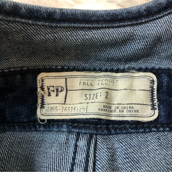 Free People Hearts on Fire Black Denim Open Back Halterall Jumpsuit size 2 - Picture 11 of 14